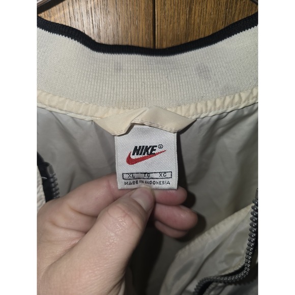 Nike 1/2 Zip Windbreaker Jacket Men XL Pullover Spellout Swoosh Logo Green White - Picture 3 of 7